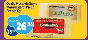 GoodBom Queijo Muçarela Santa Maria Litoral Peça Pedaço Kg oferta