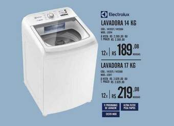 Zema Electrolux Lavadora 14 Kg Lavadora 17 Kg oferta