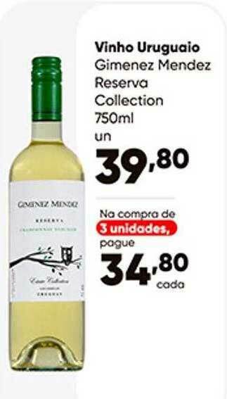 Zaffari Vinho Uruguaio Gimenez Mendez Reserva Collection oferta