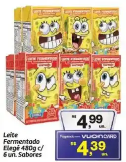 Fort Atacadista Leite Fermentado Elegê c/ 6 un. Sabores oferta