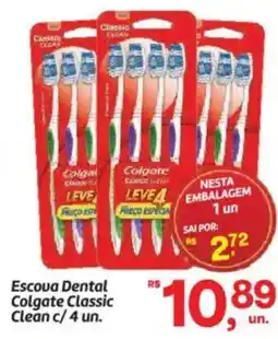 Fort Atacadista Escova Dental Colgate Classic Clean c/ 4 un. oferta