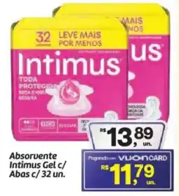 Fort Atacadista Absorvente Intimus Gel c/ Abas c/32 un. oferta