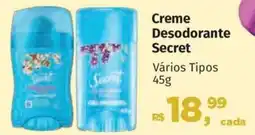 Supermercados Mateus Creme Desodorante Secret Vários Tipos oferta
