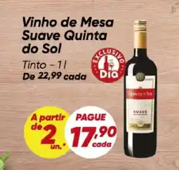 Dia Vinho de Mesa Suave Quinta do Sol oferta