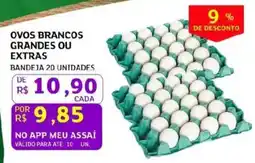 Assaí Atacadista Ovos brancos grandes ou extras oferta