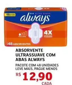 Assaí Atacadista Absorvente ultrassuave com abas always oferta