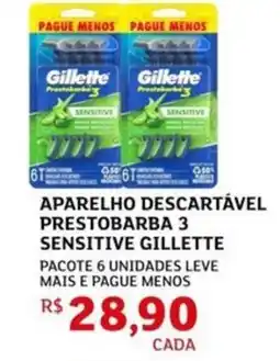 Assaí Atacadista Aparelho descartável prestobarba 3 sensitive gillette oferta