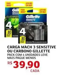 Assaí Atacadista Carga mach 3 sensitive ou carbono gillette oferta