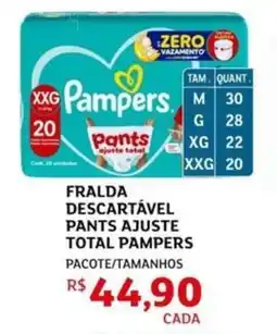 Assaí Atacadista Fralda descartável pants ajuste total pampers oferta