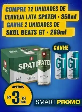 Dom Atacadista Cerveja Lata Spaten 350mml, Skol Beats GT 269ml oferta