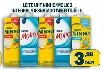 Leite UHT Ninho/ Molico Integral/ Desnatado Nestle 1L