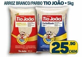 Dom Atacadista Arroz Branco/ Parbo Tio Joao 5kg oferta