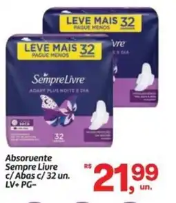 Fort Atacadista Absorvente Sempre Livre c/ Abas c/32 un. oferta