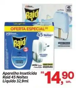 Fort Atacadista Aparelho Inseticida Raid 45 Noites Líquido oferta