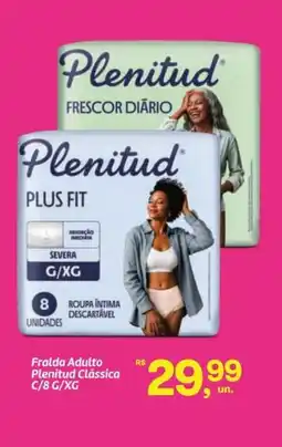 Fort Atacadista Fralda Adulto Plenitud Clássica C/8 G/XG oferta