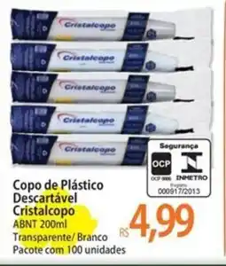 Atacadão Copo de Plástico Descartável Cristalcopo ABNT oferta