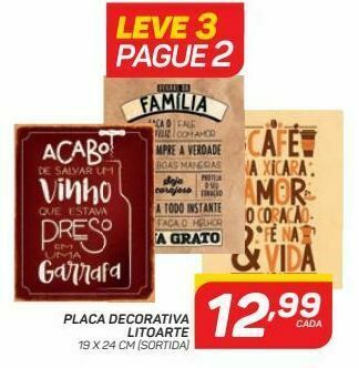 Placa decorativa litoarte