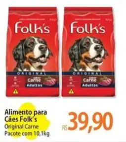 Atacadão Alimento para Cães Folk's Original Carne Pacote oferta