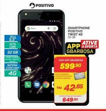 GBarbosa Smartphone positivo twist 4g 32 gb oferta