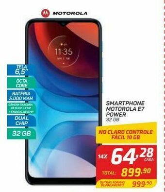 GBarbosa Smartphone motorola e7 power 32 gb oferta