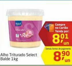 Tenda Atacado Alho triturado select balde 1kg oferta