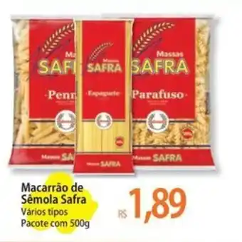 Macarrão de Sêmola Safra Vários tipos Pacote