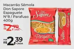 Super Luna Macarrão Sêmola Don Sapore Espaguete N°8 / Parafuso oferta