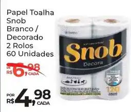 Super Luna Papel Toalha Snob Branco/ Decorado 2 Rolos oferta