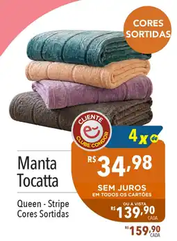 Supermercados Condor Manta Tocatta Queen - Stripe Cores Sortidas oferta