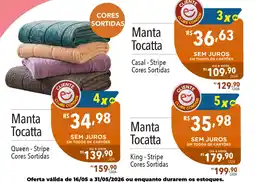 Supermercados Condor Manta Tocatta King - Stripe Cores Sortidas oferta