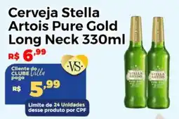 Villarreal Supermercados Cerveja Stella Artois Pure Gold Long Neck oferta