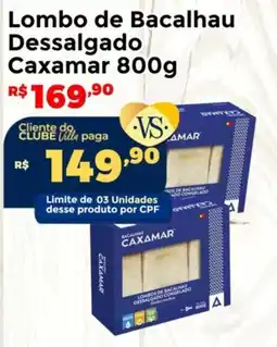 Villarreal Supermercados Lombo de Bacalhau Dessalgado Caxamar oferta