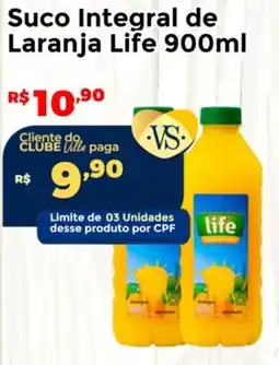 Villarreal Supermercados Suco Integral de Laranja Life oferta