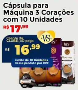 Villarreal Supermercados Cápsula para Máquina 3 Corações oferta