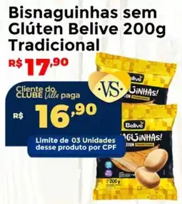 Villarreal Supermercados Bisnaguinhas sem Glúten Belive Tradicional oferta