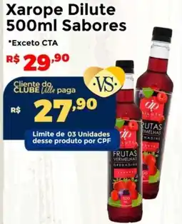 Villarreal Supermercados Xarope Dilute Sabores oferta
