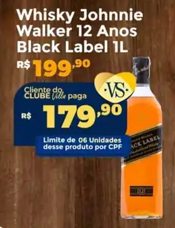 Villarreal Supermercados Whisky Johnnie Walker 12 Anos Black Label oferta