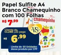 Villarreal Supermercados Papel Sulfite A4 Branco Chamequinho com 100 Folhas oferta