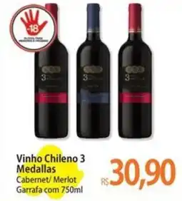 Atacadão Vinho Chileno 3 Medallas oferta
