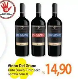 Atacadão Vinho Del Grano Tinto Suave/Tinto seco Garrafa oferta