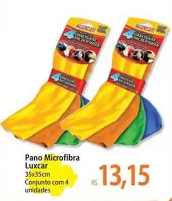 Pano Microfibra Luxcar 35x35cm Conjunto com 4 unidades