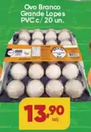 Lopes Supermercados Ovo Branco Grande Lopes PVC c/20 un. oferta
