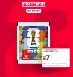 Lojas Americanas evelope de figurinhas copa do mundo 2026 oferta