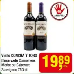Higa Atacado Vinho CONCHA Y TORO Reservado oferta