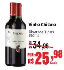 Supermercados Mateus Vinho Chilano Diversos Tipos oferta