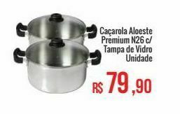 Mart Minas Caçarola aloeste premium n26 c/ tampa de vidro oferta