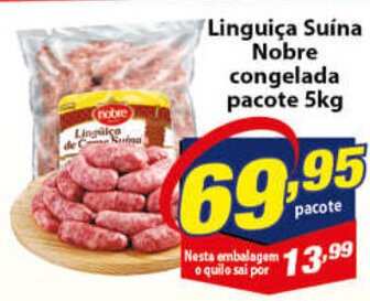 Vencedor Atacadista Linguica Suina Nobre congelada pacote 5kg oferta