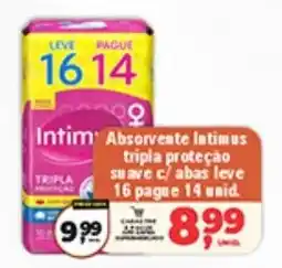 Safra Supermercados Absorvente Intimus tripla proteção Suave c/ abas oferta