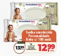 Safra Supermercados Toalha umedecida Personalidade Baby c/ 100 unid. oferta