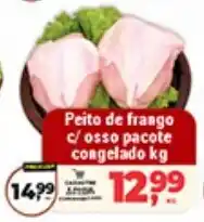 Safra Supermercados Peito de frango c/osso pacote congelado oferta